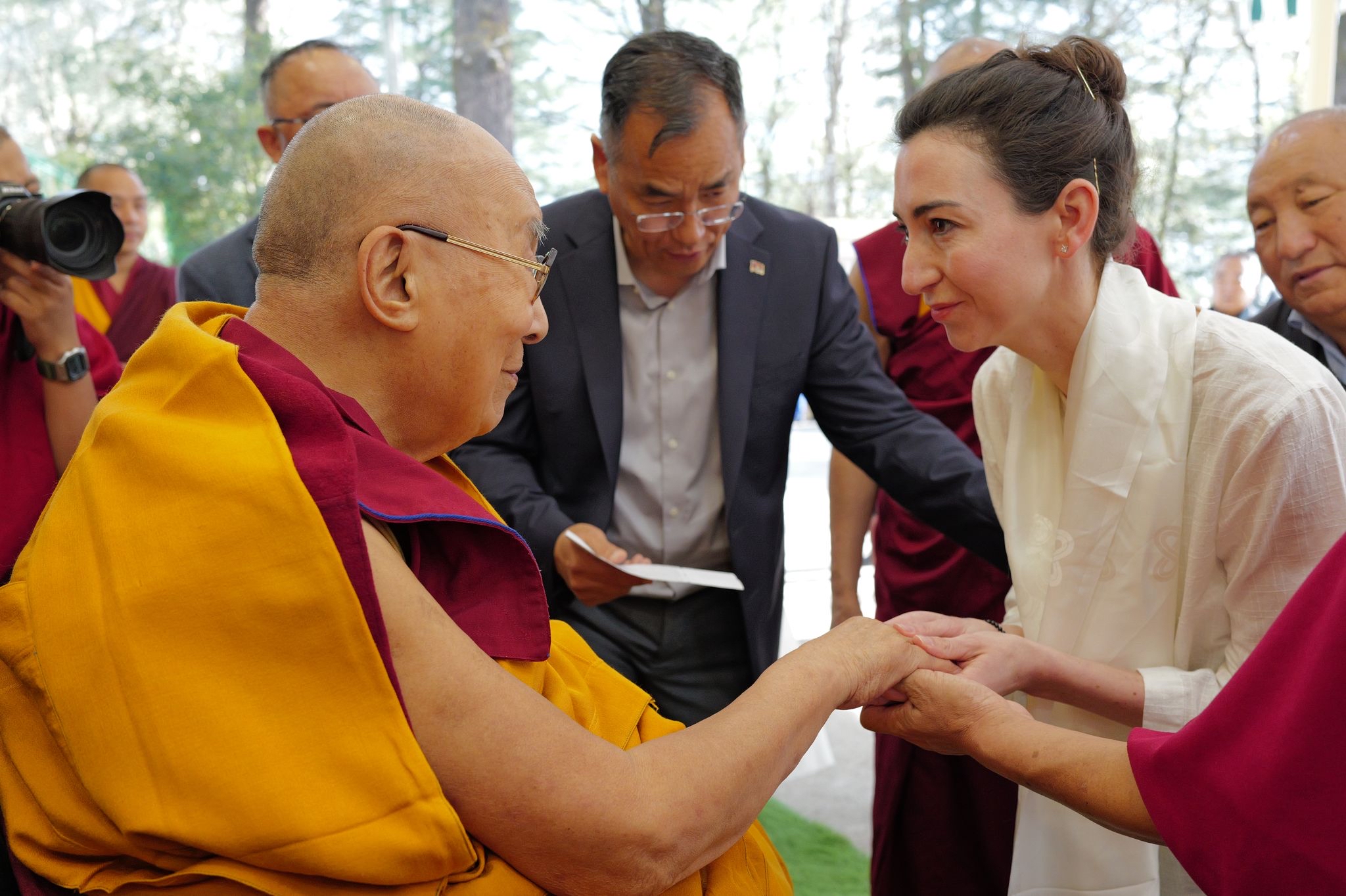 Dr Caroline Emmer de Albuquerque Green and His Holiness the 14th Dalai Lama